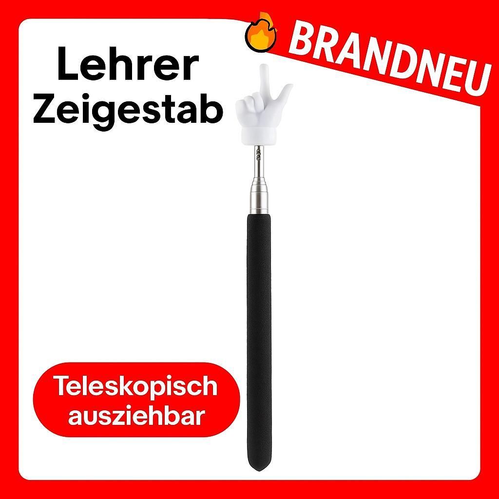 Lehrer Zeigestab teleskopisch ausziehbar Finger‑Pointer für Produktbild 