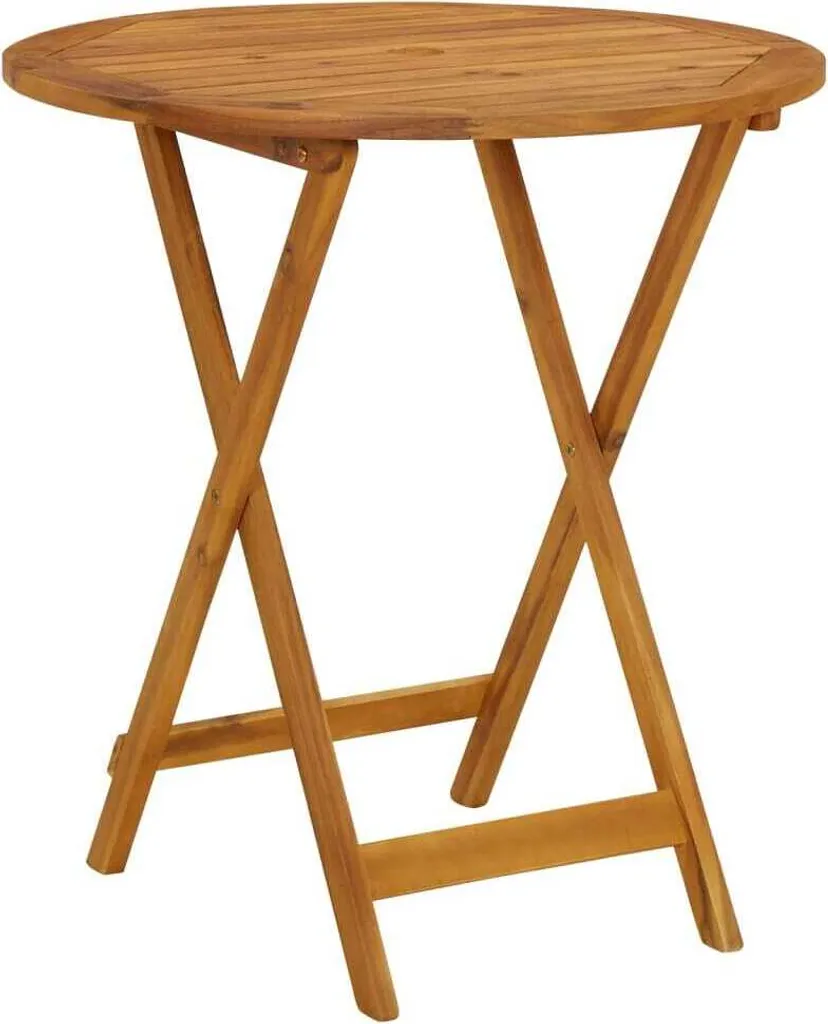 SYFAX™ Tavolo da Giardino Pieghevole 70 cm in Massello di Acacia - 1