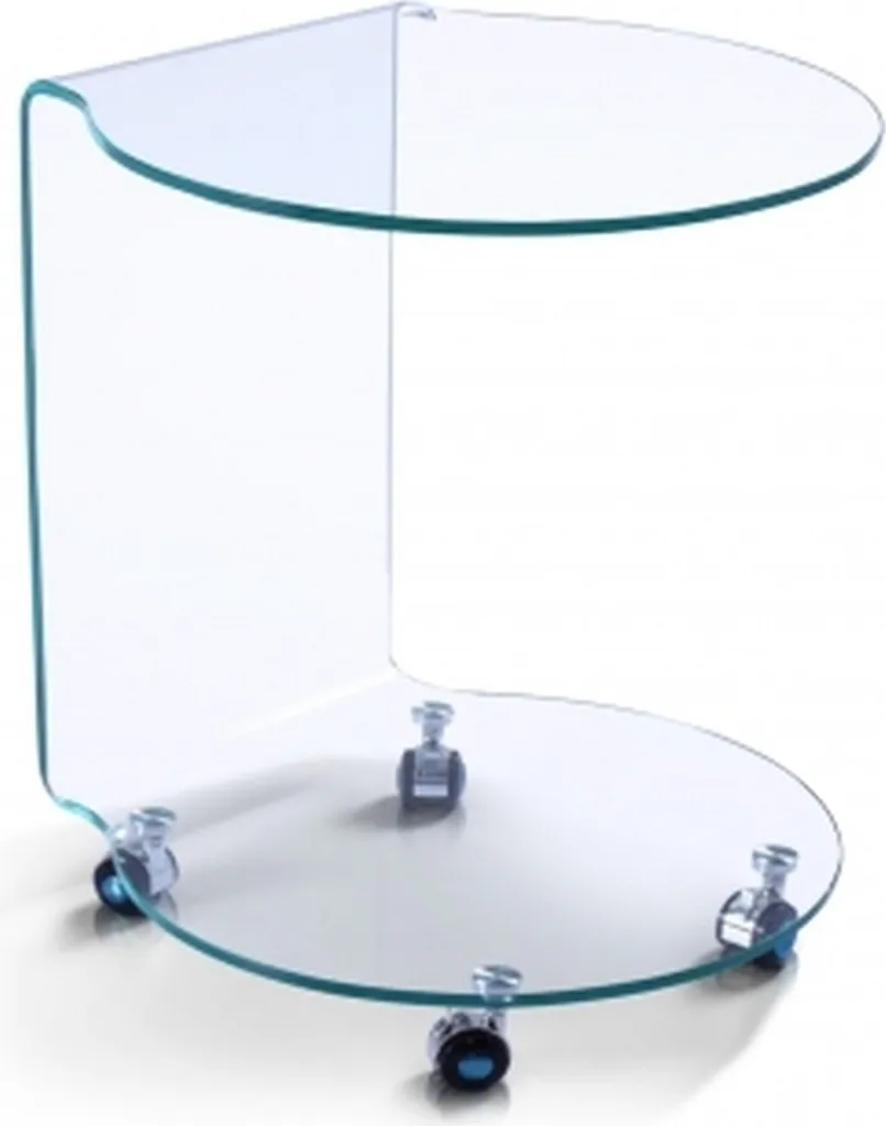 Table d'appoint verre trempé transparent 45x60x45cm finition luxe