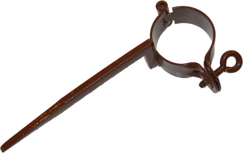 INEFA Rohrschelle mit Schlagstift 110mm DN50 / 50mm, Dunkelbraun Stahl kunststoffbeschichtet, Dachrinnenzubehör, einfache Montage, Germany