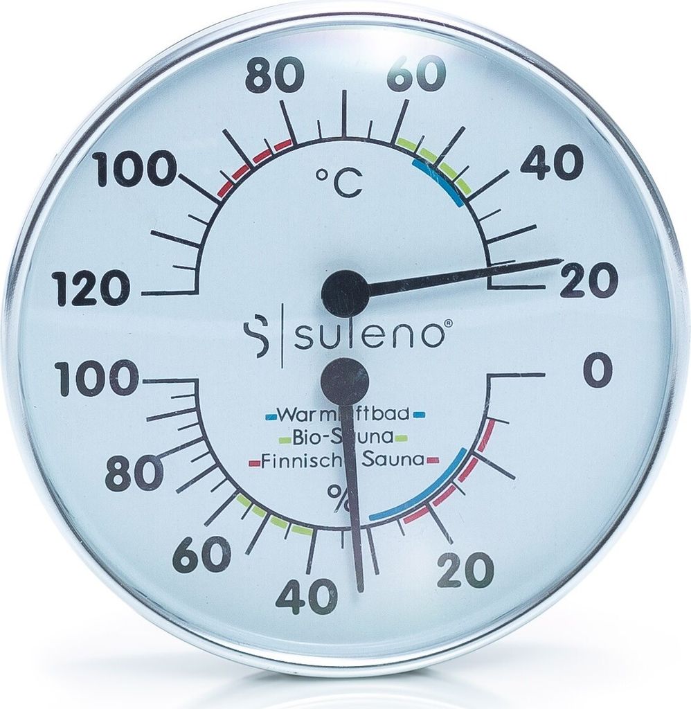 Suleno Sauna Klimamesser 2in1 Edelstahl Produktbild 