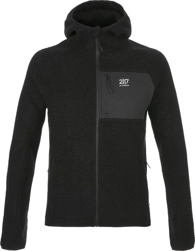 2117 OF SWEDEN Skord Pile Herren Woll Fleece Hoodie schwarz M