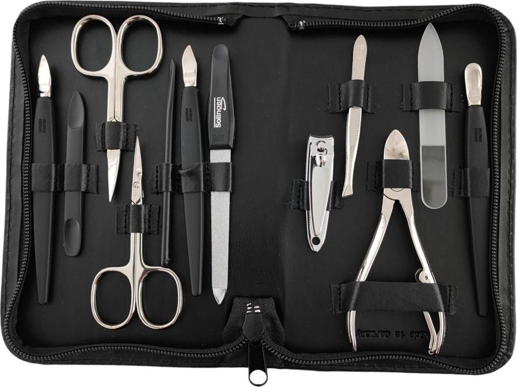 12teiliges Solingen* Maniküre Set mit Leder-Etui Produktbild 