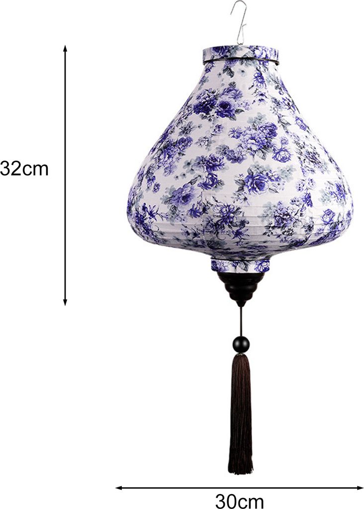 Vintage-Laternen mit Blumenmotiv, bedruckt mit Quasten, Haken zum Aufhängen, schaffen Atmosphäre, wasserdichte Laternen für die Heimdekoration