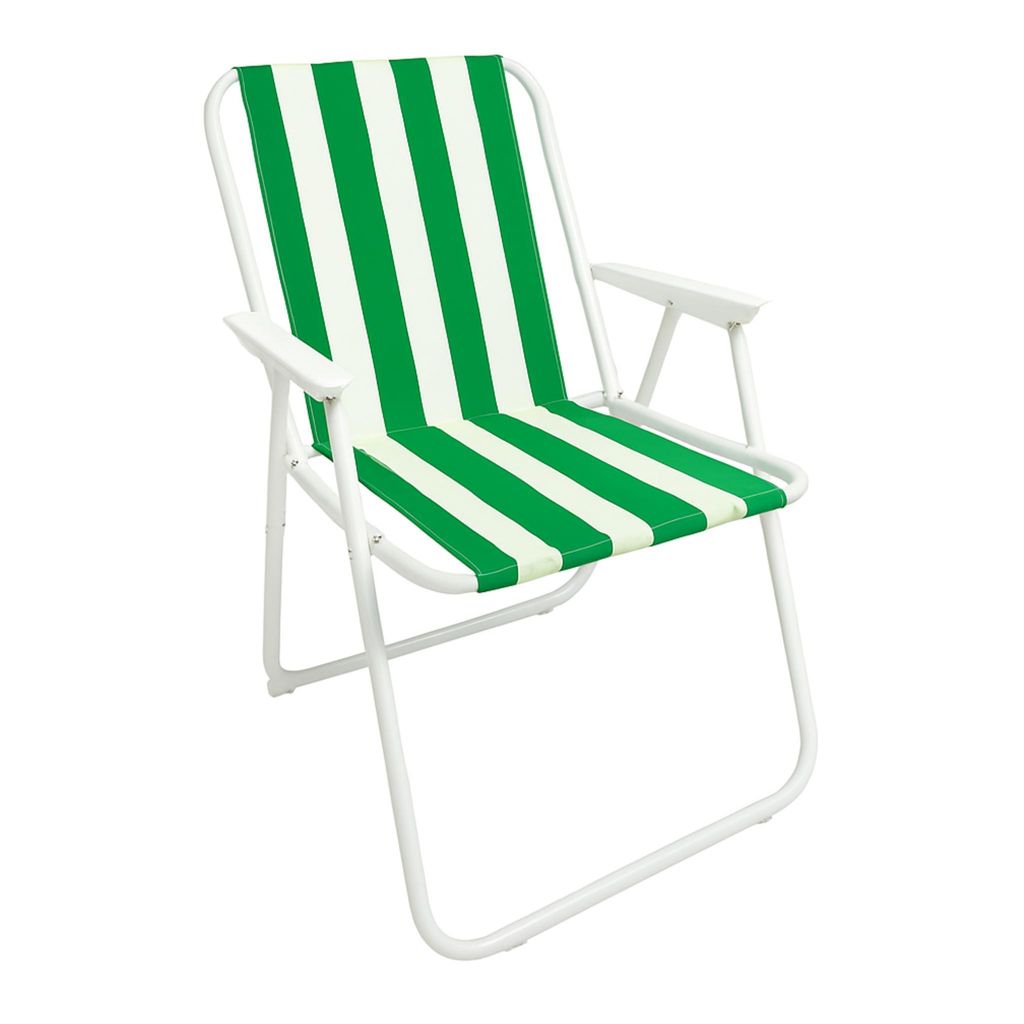 greemotion Campingstuhl Piccolo Anglerstuhl Grün / Weiß Polyester klappbar 60x60x105 cm