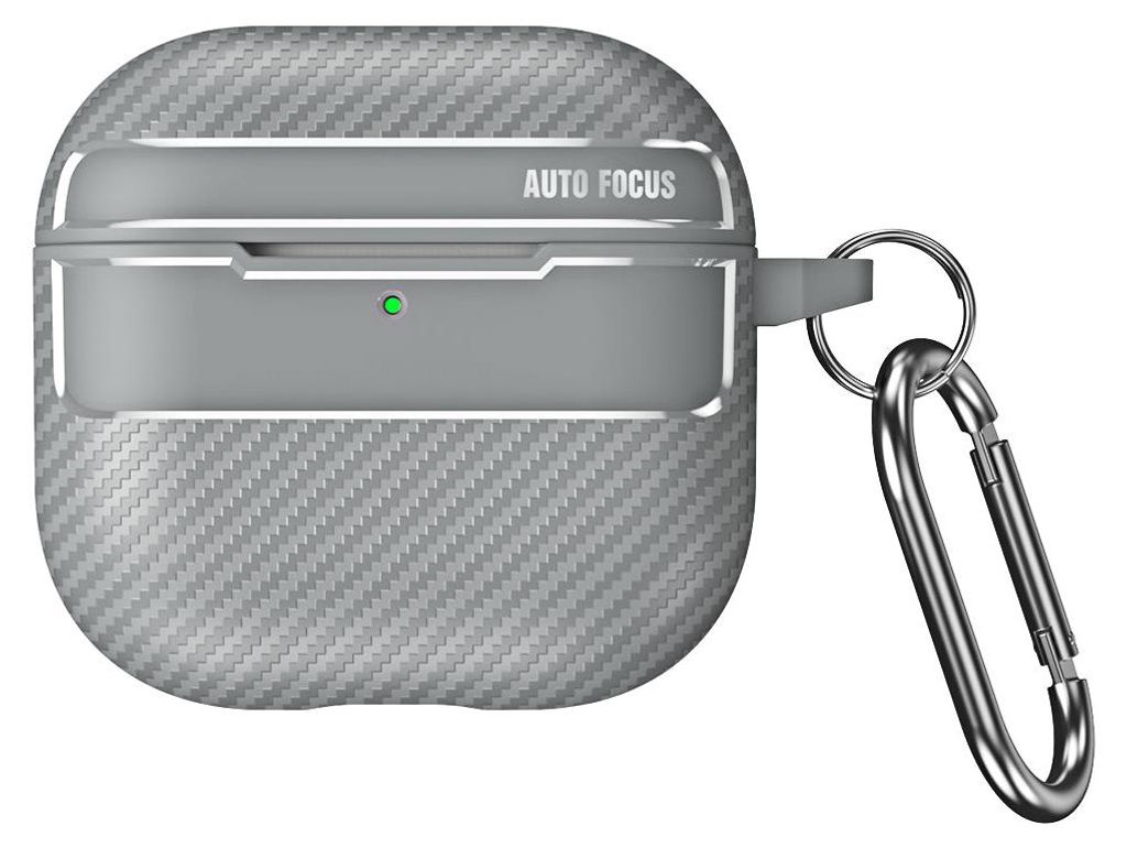 Hülle für Apple Airpods Pro 2 Carbonfaser Schutzhülle stoßfest 360 Cover Grau