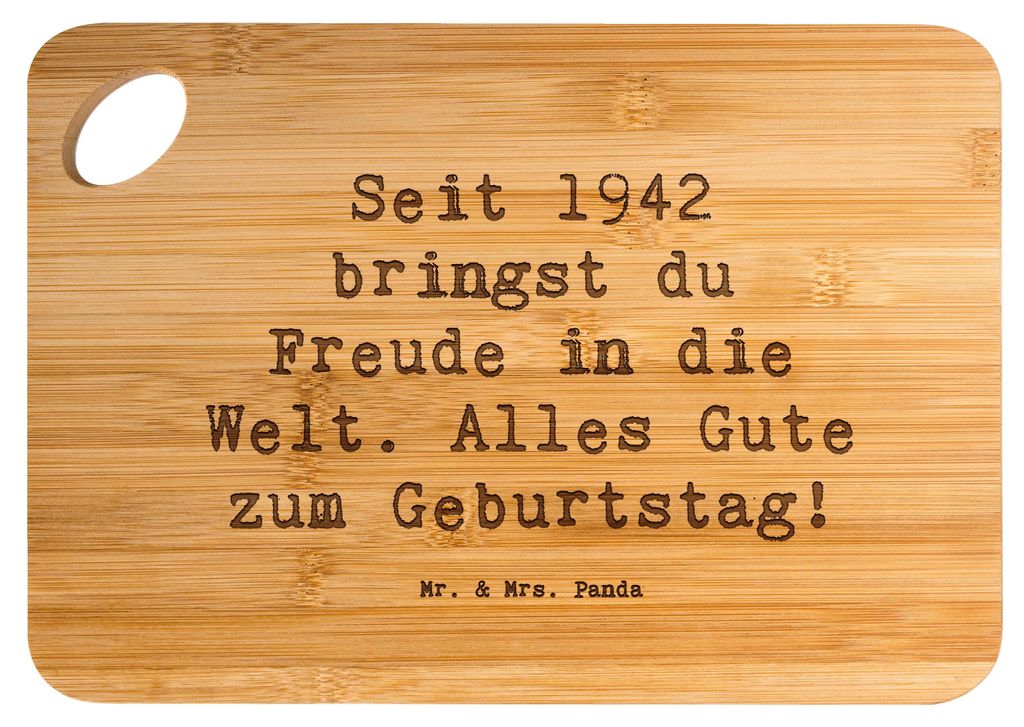 Mr. & Mrs. Panda Hackbrett Spruch 1942 Geburtstag Freude - Transparent - Geschenk, Happy Birthday, Feier, Lebensreise, Frühstücksbrettchen, Seit,...