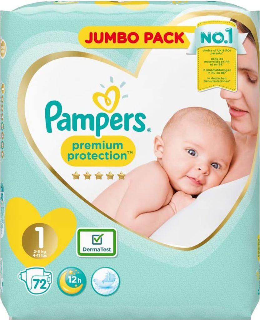 Pampers Premium Protection New Baby Windeln Jumbo Pack Produktbild 