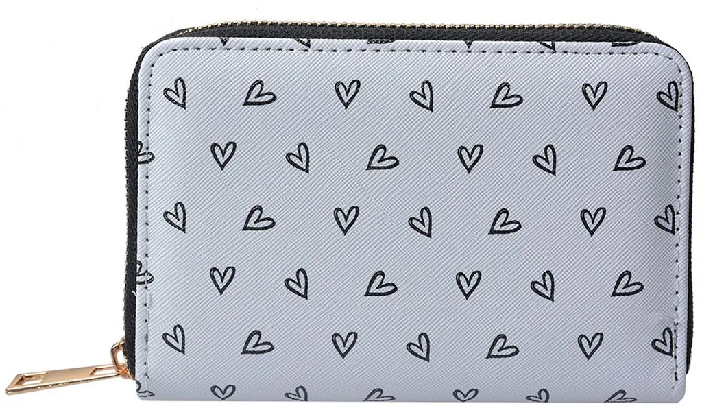 Portafoglio Juleeze JZPU0009-02 Bianco e Nero a Cuori | 10x15 cm Donna