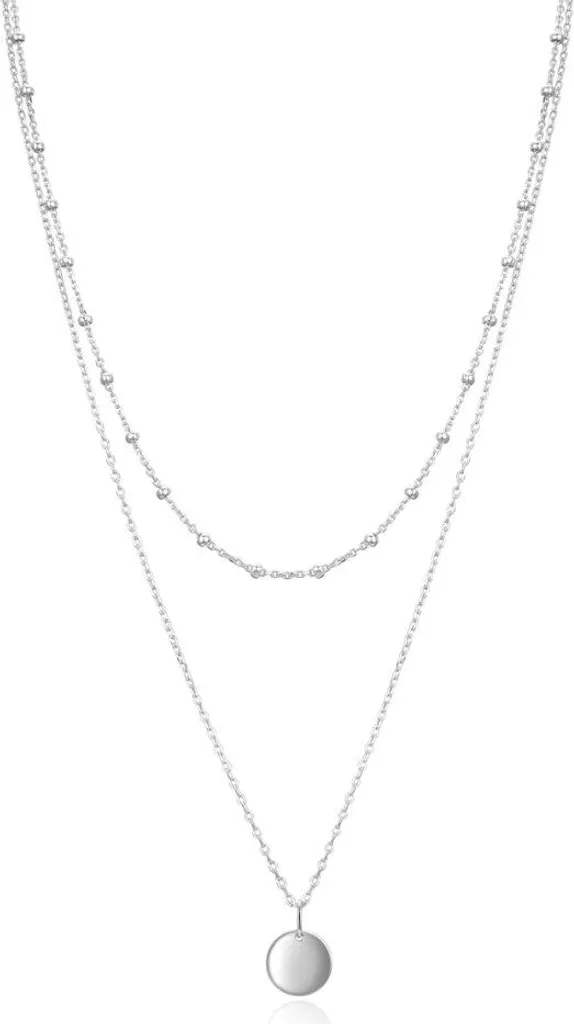 Collier double rang en argent 925 AGS1518/55 pour femme de 55 cm