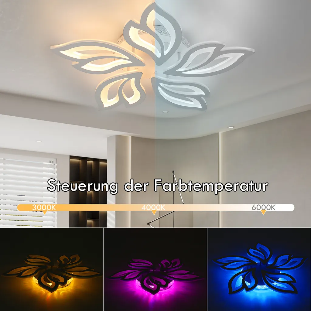 Plafonnier Dimmable RGB 54W avec Variation de Couleurs et Télécommande - 3