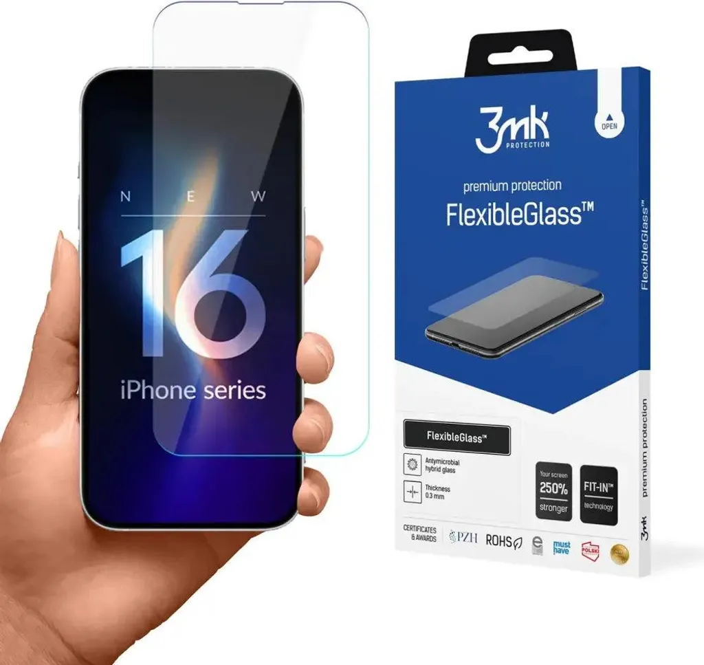 Vetro Flessibile iPhone 16 Plus 3Mk - Risparmia sulle Riparazioni - 16