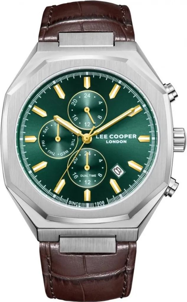 Montre Quartz Verte Lee Cooper LC08168.374 avec Cadran Analogique de 44mm