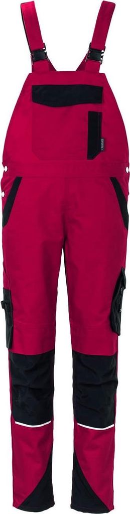Planam Latzhose Norit Damen Gr. 50 rot/schwarz