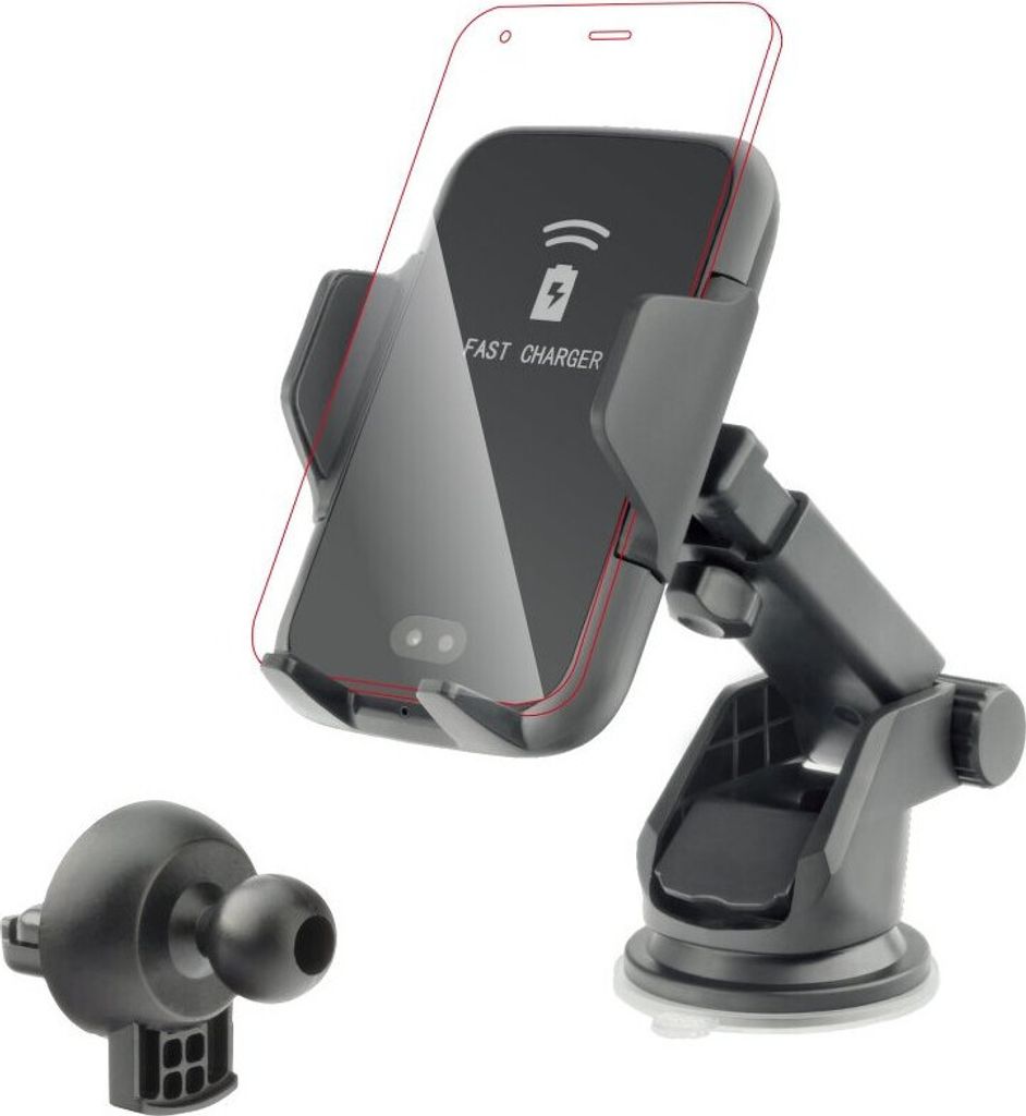 Forcell KFZ-Halterung für Lüftungsschlitz, Windschutzscheibe, Armaturenbrett Wireless Charger kabelloses Ladegerät für Smartphone