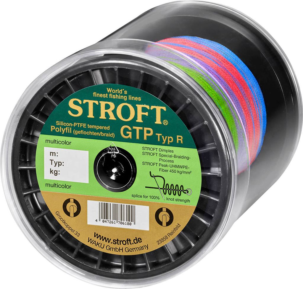 Schnur STROFT GTP Typ R Geflochtene 1000m multicolor R9-0,400mm-31kg