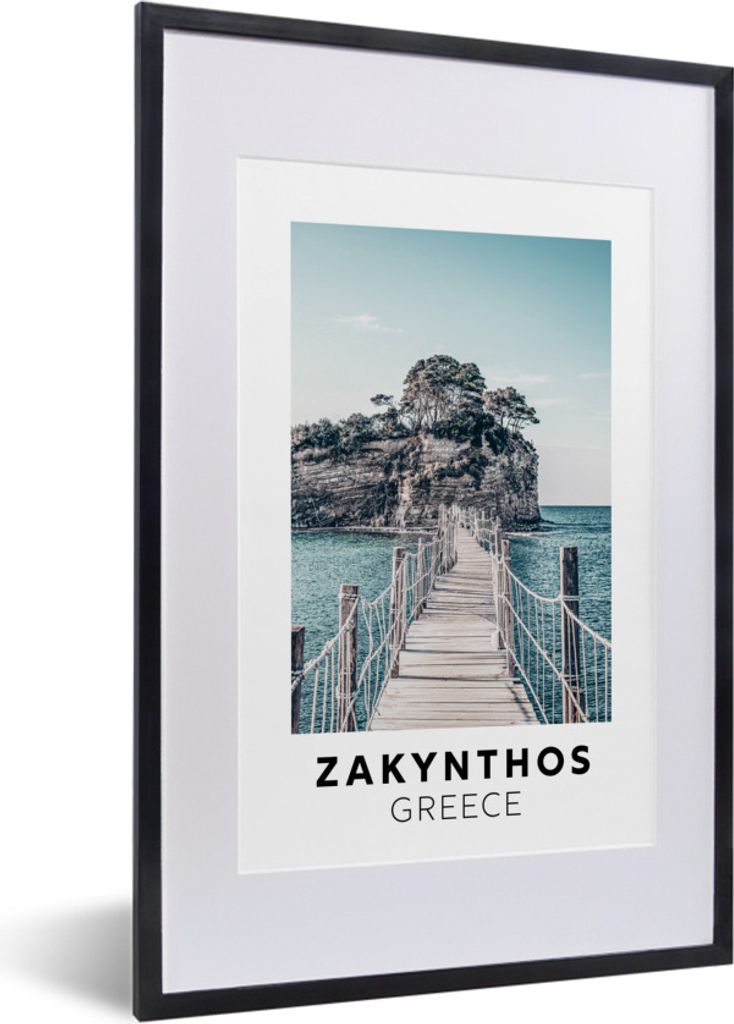 MuchoWow Gerahmtes Poster Zakynthos - Griechenland - Holz 40x60 cm - Poster mit Schwarzem Bilderrahmen Wandposter Rahmen Foto Bilder - Poster in ...