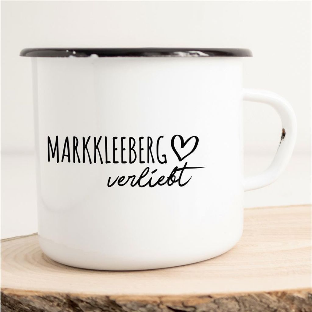 Huuraa Emaille Tasse Markkleeberg Geschenk Kaffeebecher Vintage 300ml Markkleeberg Präsent