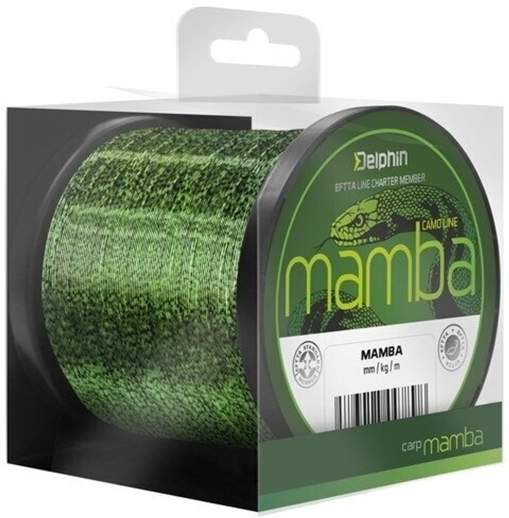 A product package for fishing line, showing the spool of line and branding.