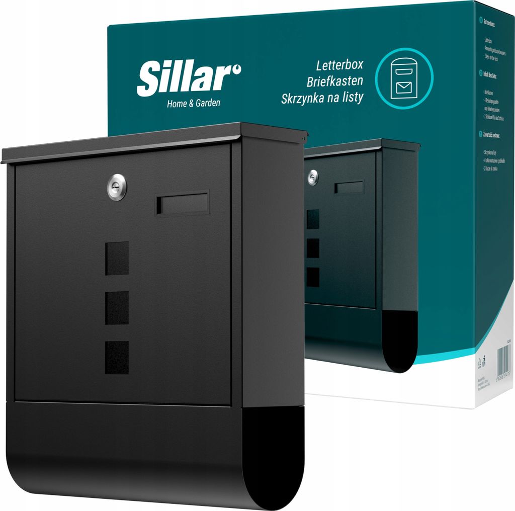 Sillar: Briefkasten A4 mit Zeitungsrolle – Wetterfester Produktbild 