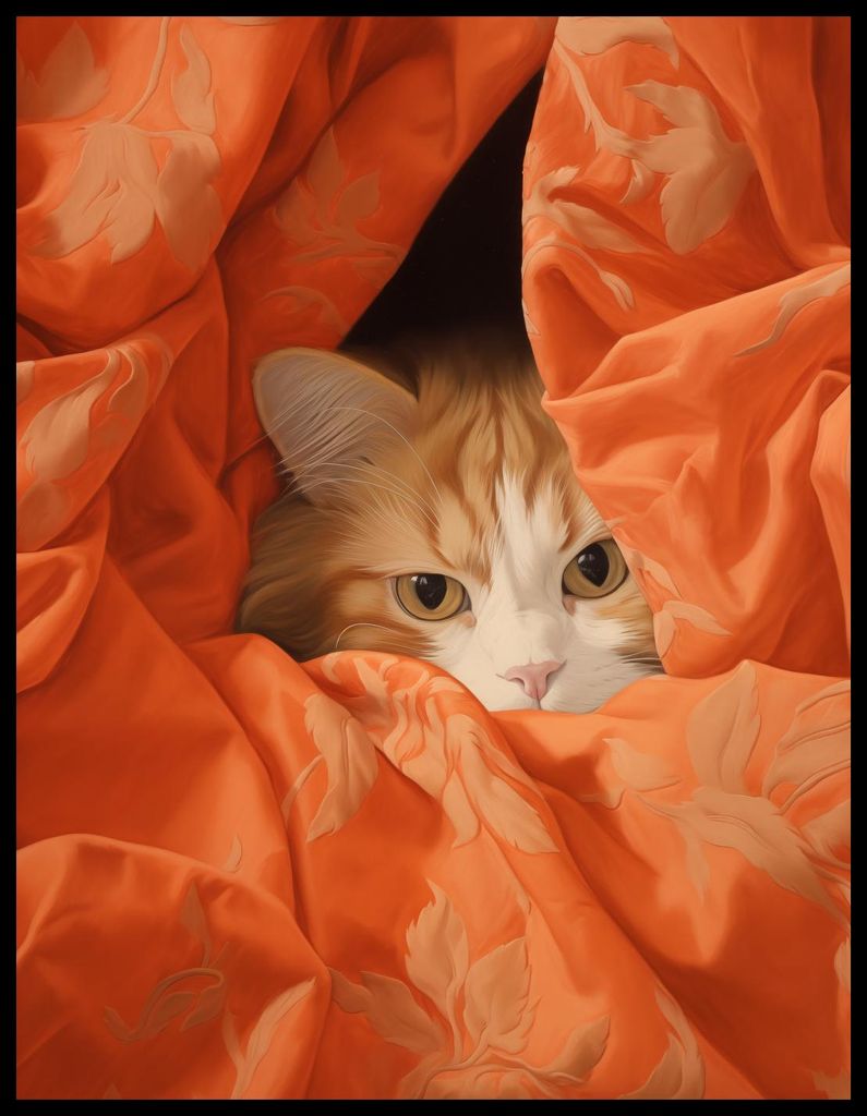 Plakat 50x65cm Versteckte Katze