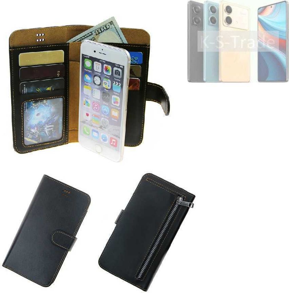 K-S-Trade Schutz Hülle kompatibel mit Xiaomi Redmi Note 13R Pro Klapphülle Case Phone cover Slim Handytasche Handy Hülle schwarz aus Kunstleder (1