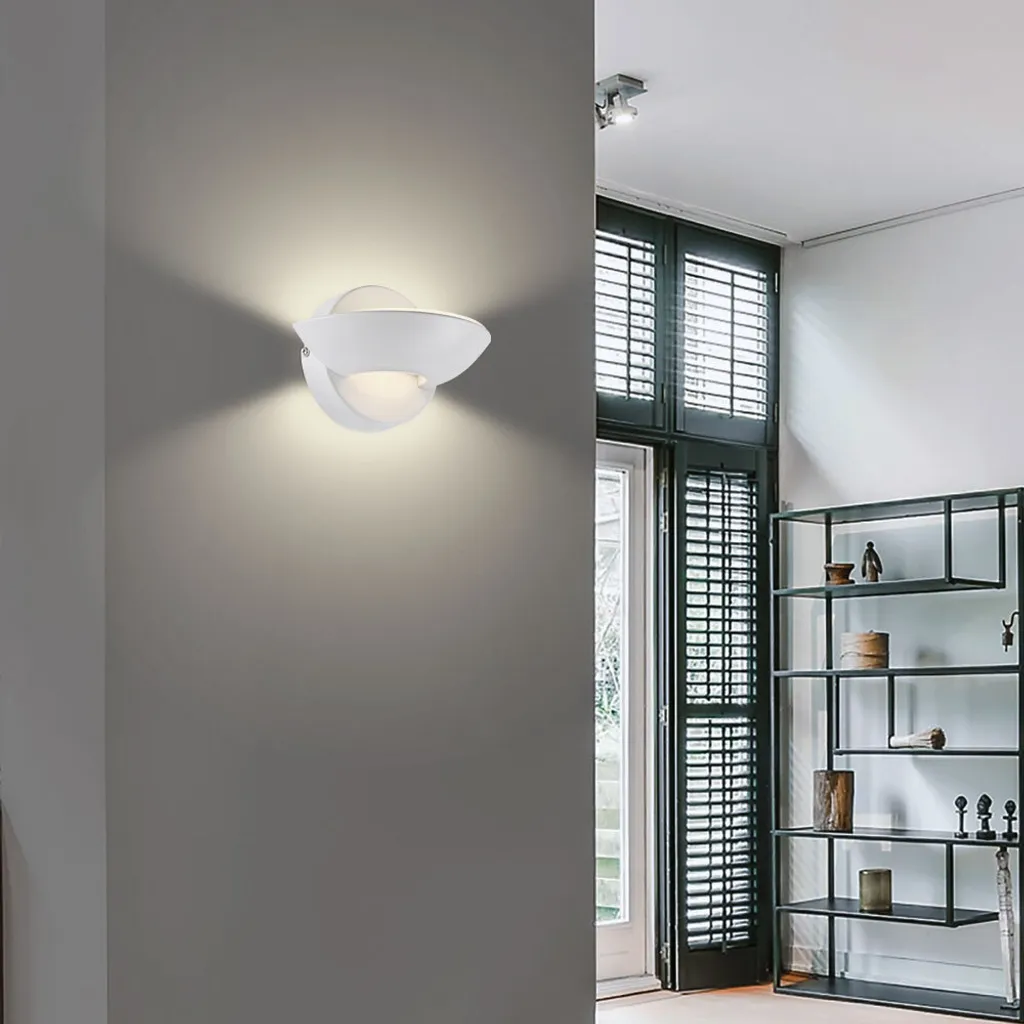 Globo Lighting Applique murale en métal blanc avec éclairage LED intégré - 3