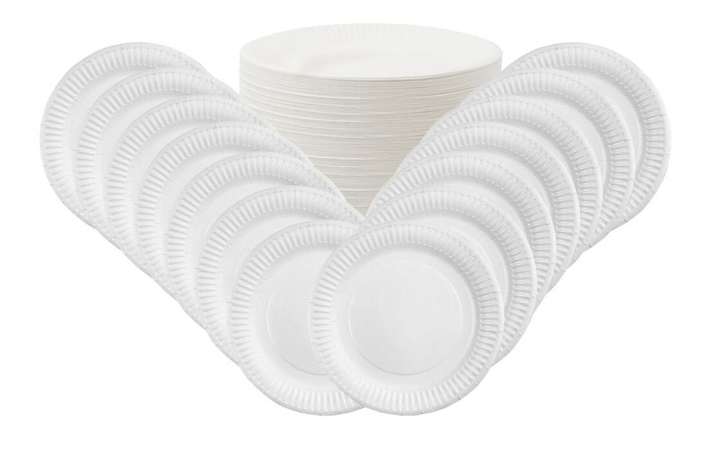 200x Pappteller KU 23, rund 23cm, für feuchte & fetthaltige Produktbild 