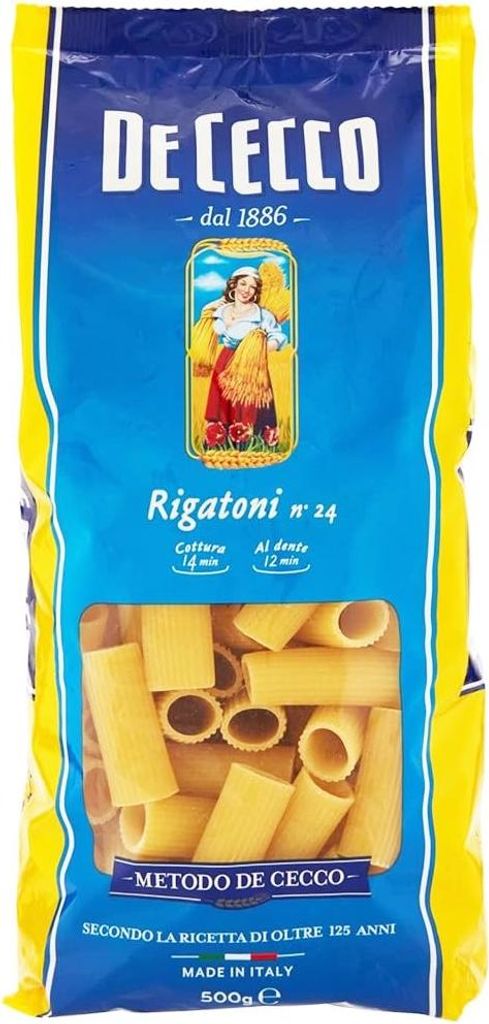 20x Pasta De Cecco 100% Italienisch Rigatoni n. 24 Nudeln 500g