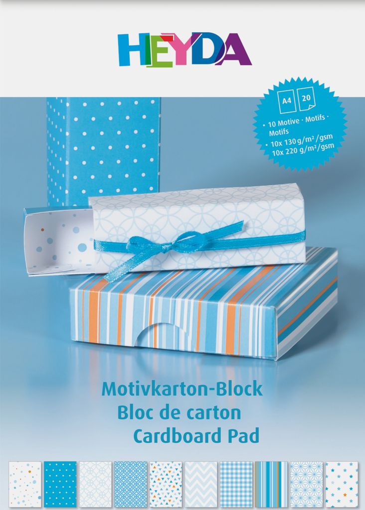 HEYDA 204712104 Motivkarton-Block A4 blau