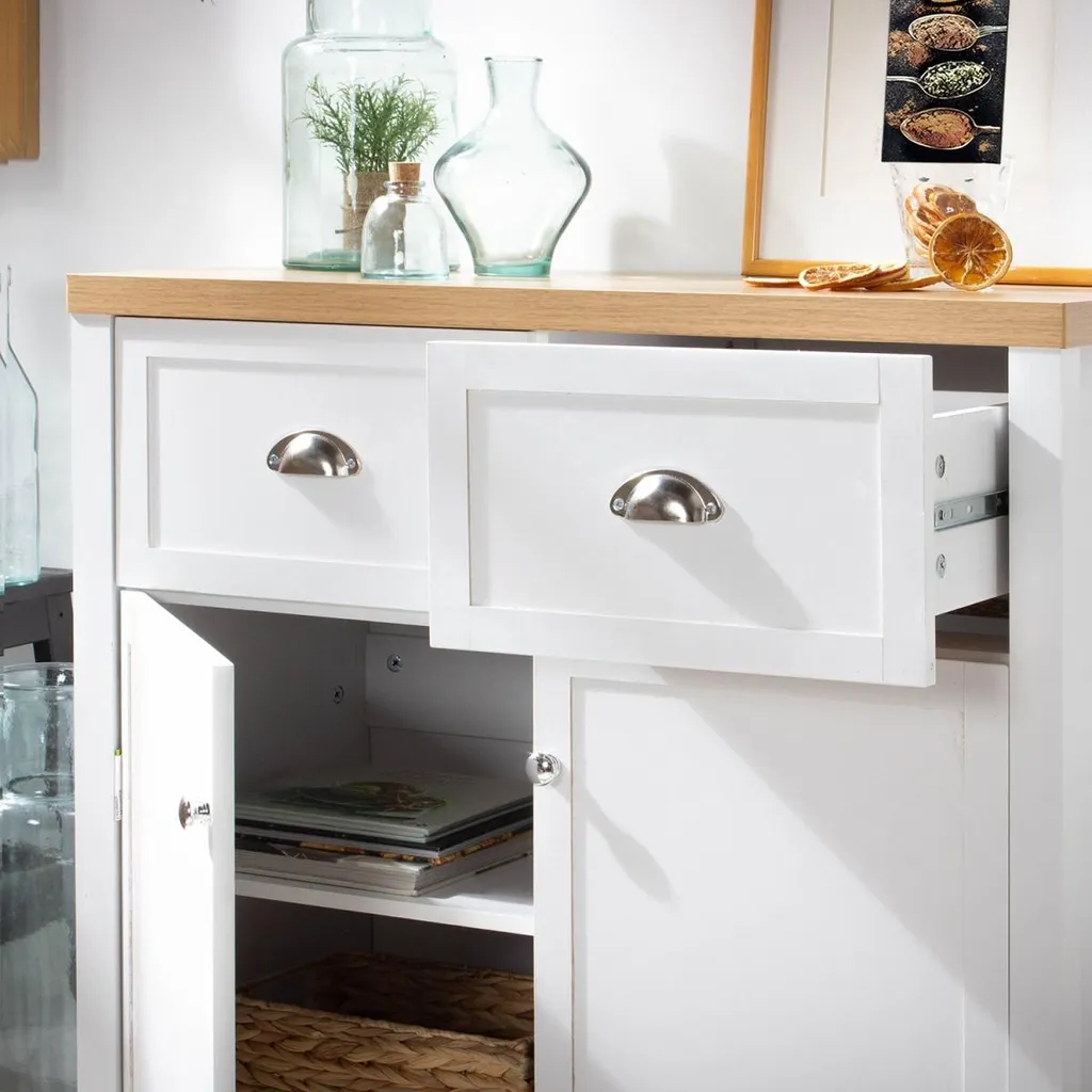 Optimisez votre rangement : Commode compacte L80cm 2 portes 2 tiroirs