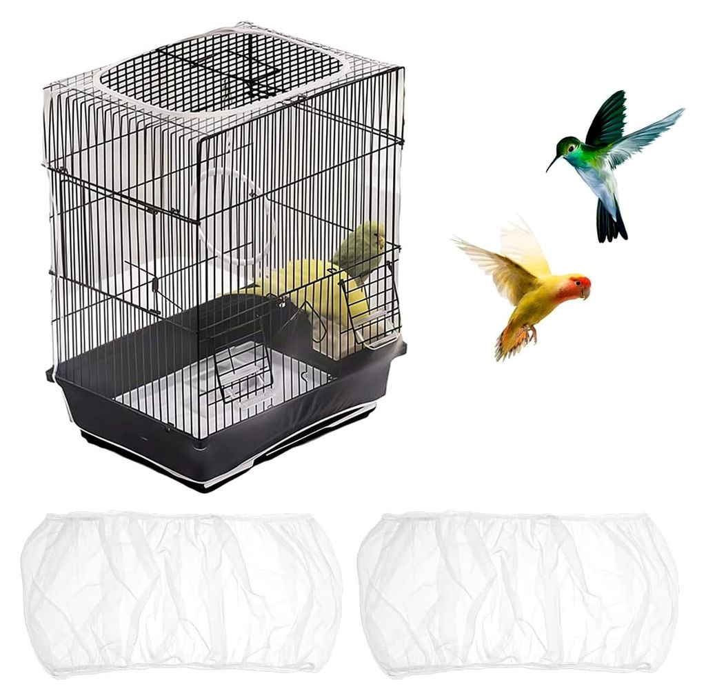 Vogelkäfigabdeckung, Vogelkäfig-Samenfänger, universeller Vogelkäfig-Samenfänger, Schutznetz für Vogelkäfige, Abdeckung für runde und quadr...
