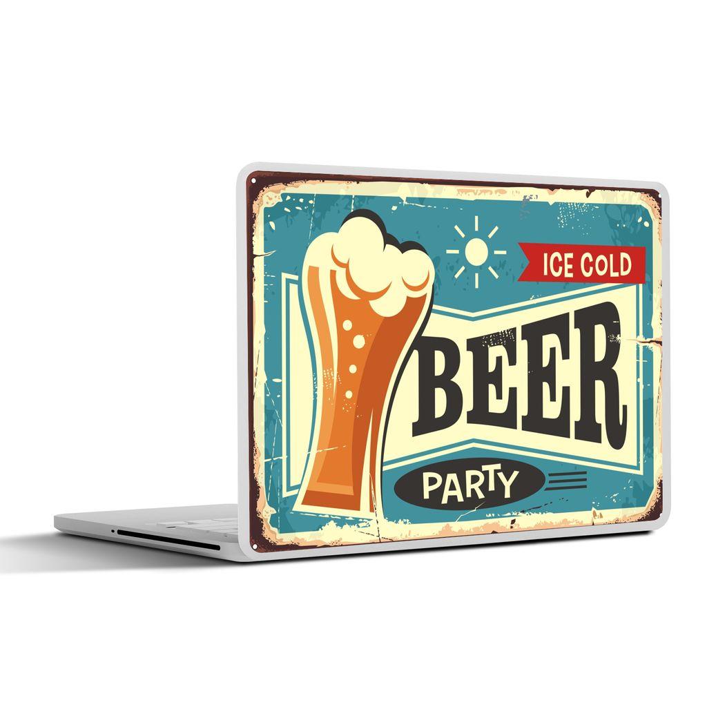 MuchoWow Laptop Aufkleber Sticker Cover Mannshöhle - Bier - Jahrgang 36.5x27.5 cm - Laptop-Sticker