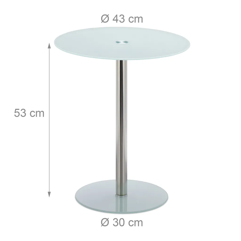 Table d'appoint stable en verre structure inox anti-rayures sol