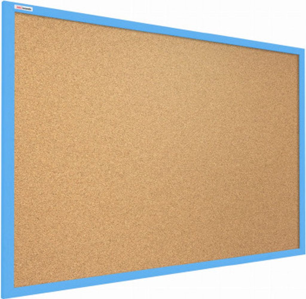 Korková nástěnka v barevném dřevěném rámu 90x60 cm – Modrá Obrázek produktu 1