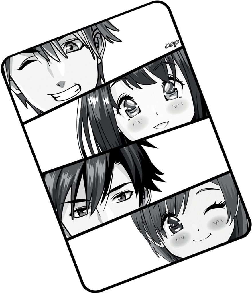 CEP Mauspad MANGA HELDEN schwarz/weiß