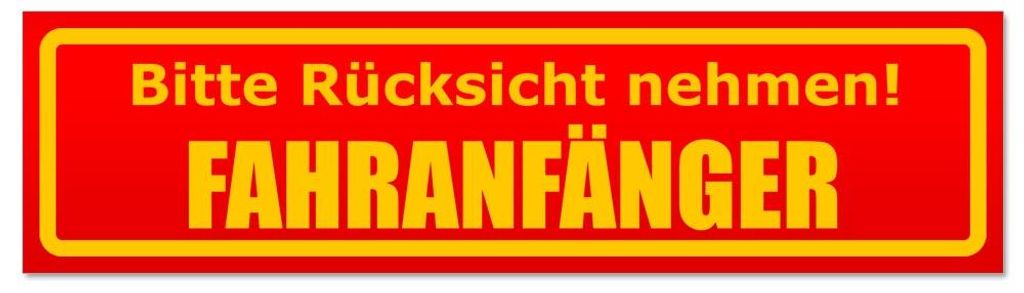 Kiwistar - Autoaufkleber - Rot - 45 x 12 cm - Bitte Rücksicht nehmen. Fahranfänger - Hinweis Aufkleber Sticker für Auto, Kfz, Fahrrad, PKW, LKW