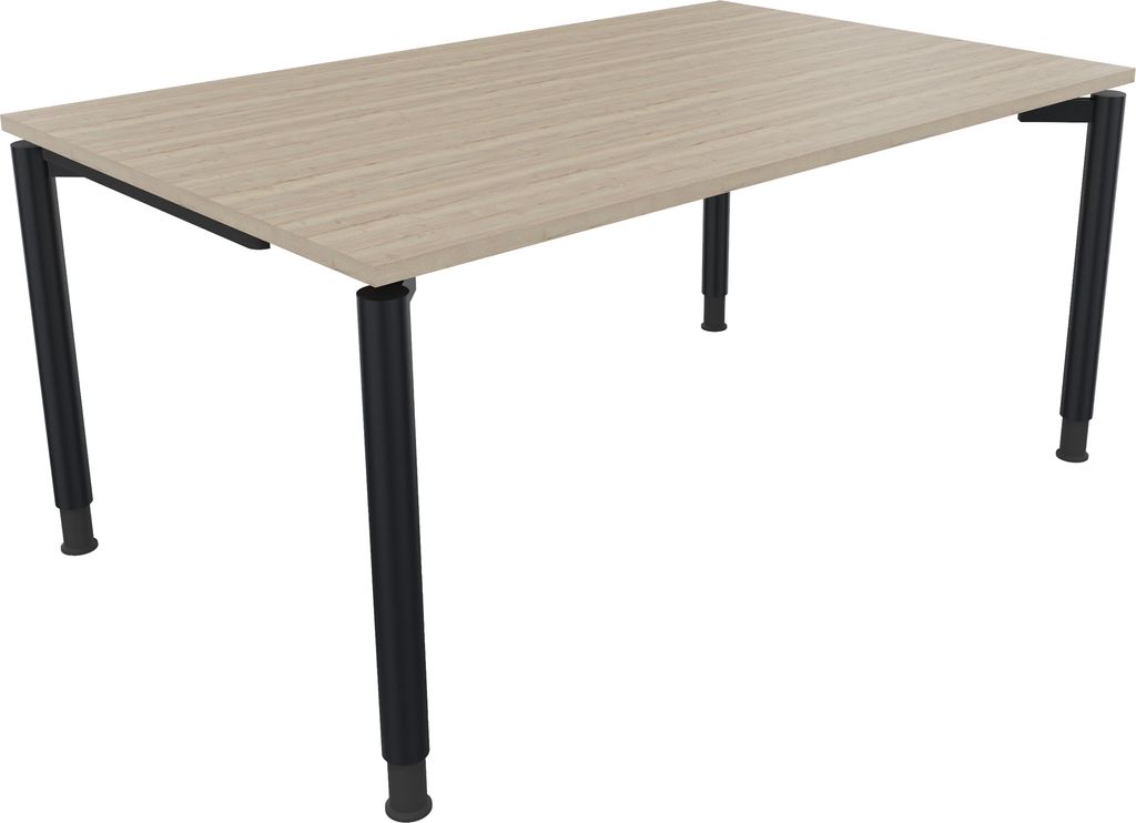 Schreibtisch Vierfuß Rundrohr B1600xT1000xH680-820 an/Eiche Natur