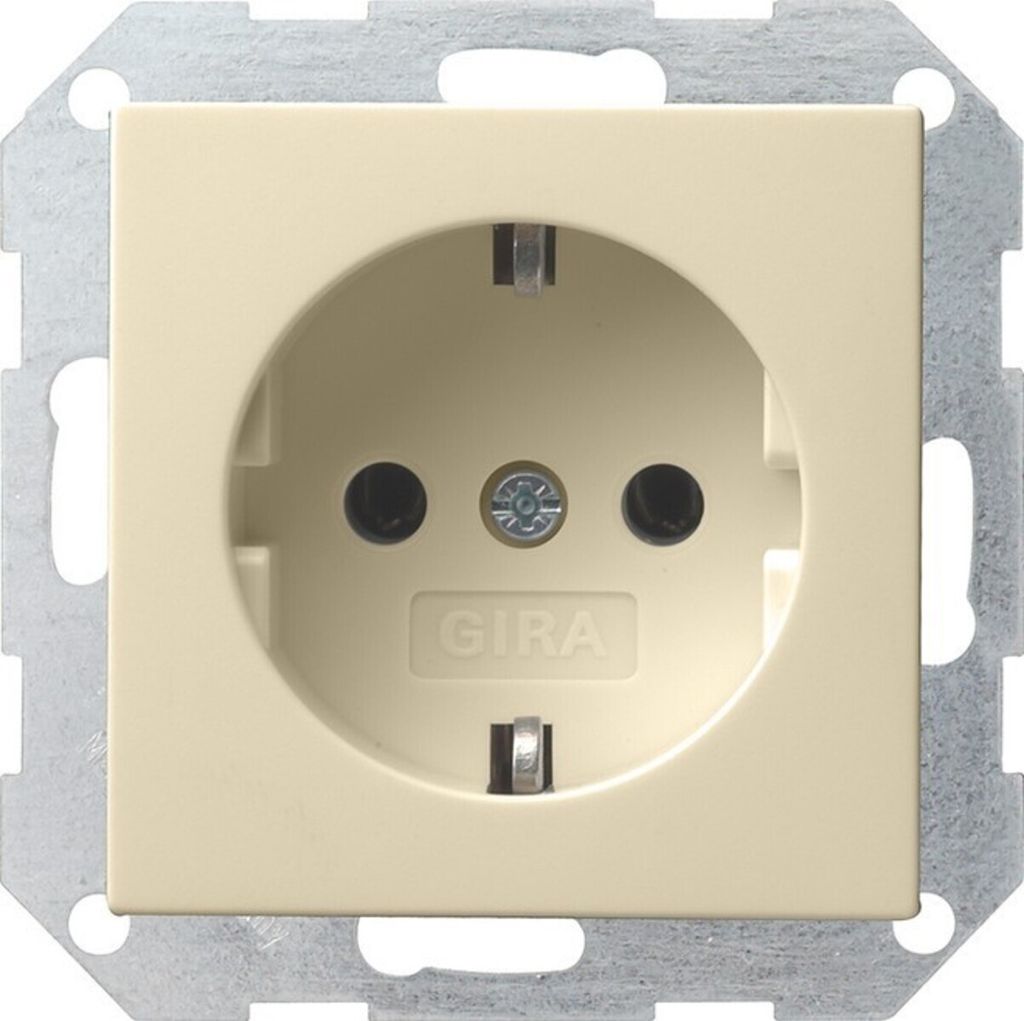 GIRA 018801, CEE 7/3, CEE 7/4, Cremefarben, 250 V, 16 A Produktbild 