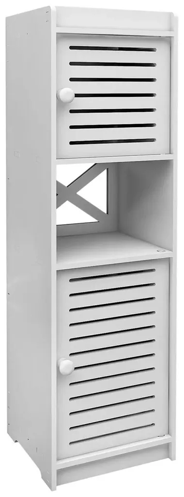 Petit meuble WC et salle de bain gain de place 20cm blanc étanche à monter