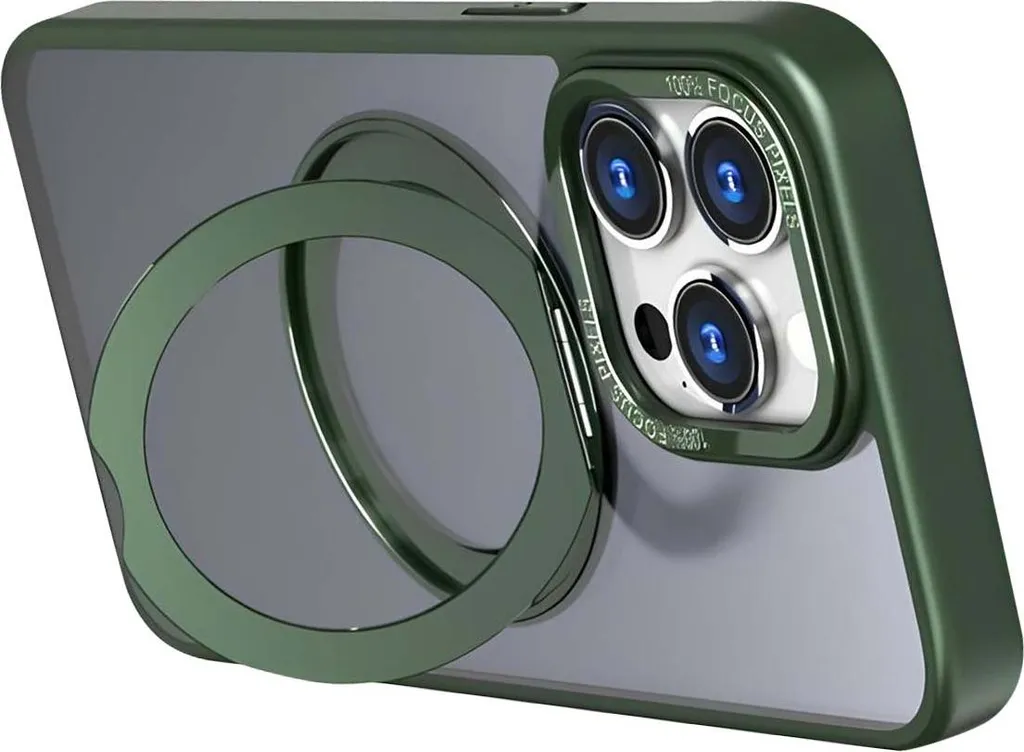 Étui MagSafe iPhone 16 Pro Max Jaym : Anneau de Support et Finition Vert - 2