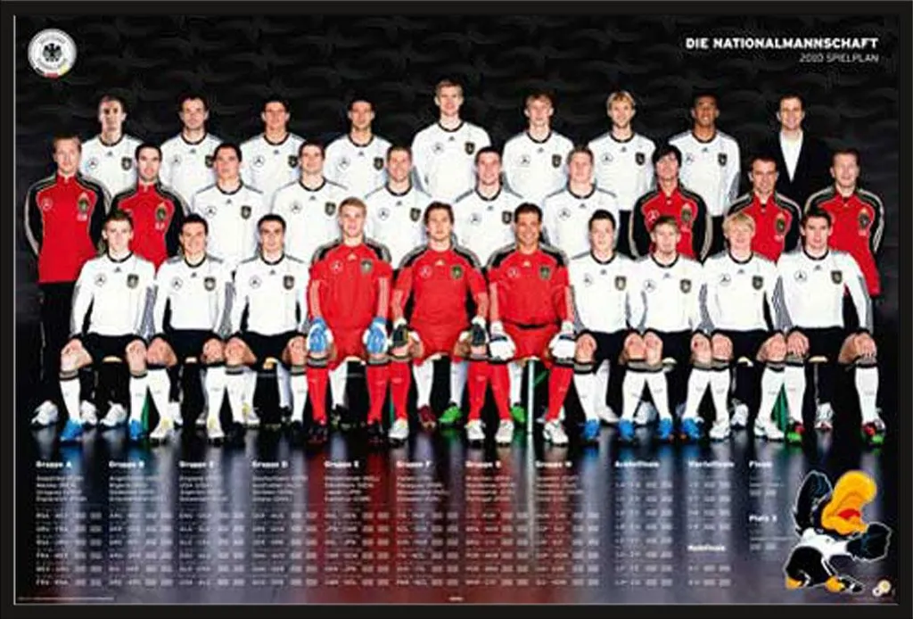 Affiche Football Équipe Allemagne 2010 avec Cadre Shinsuke 61x91,5 cm