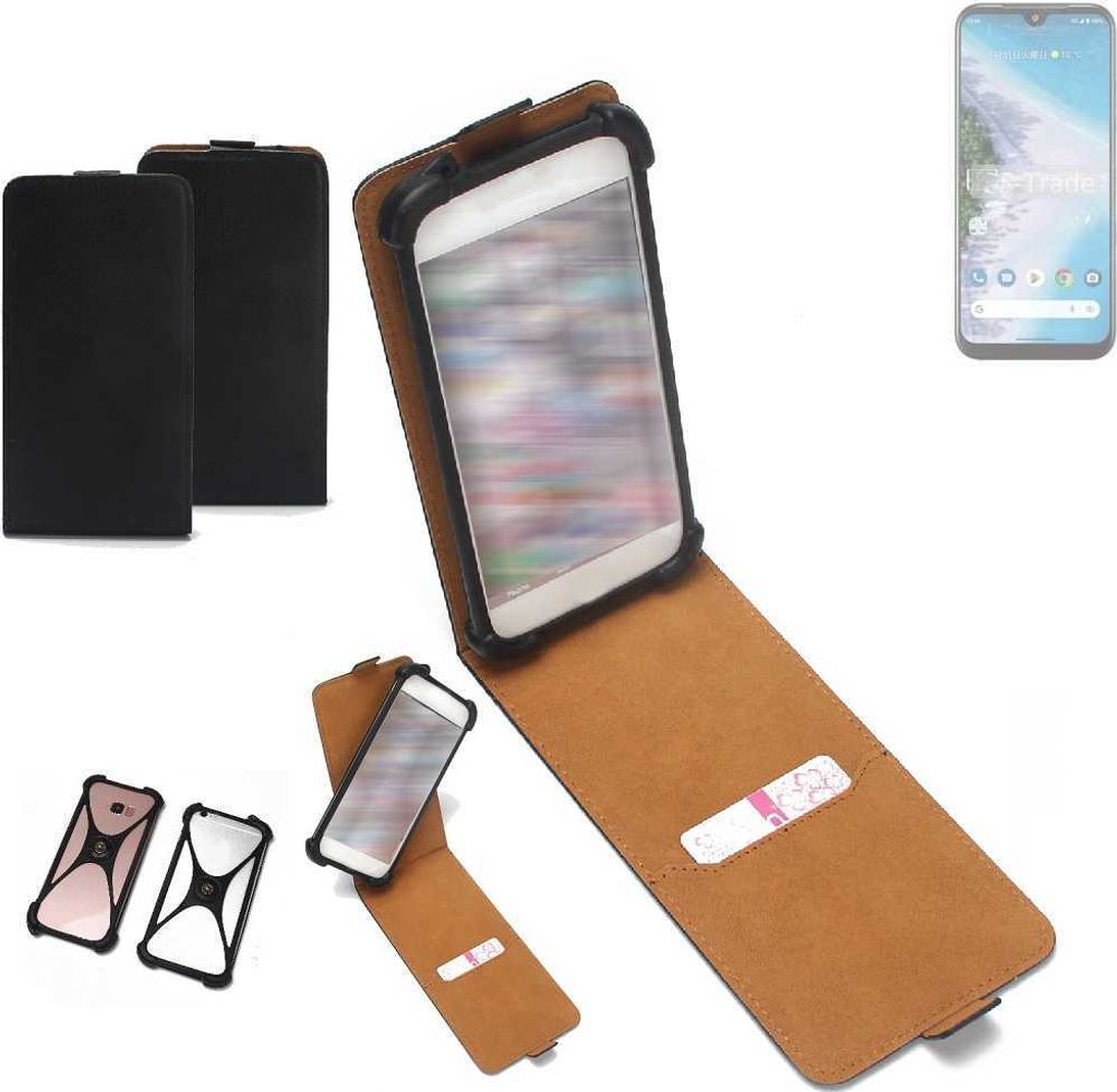 K-S-Trade Handyhülle Schutzhülle kompatibel mit Kyocera Android One S10 Hülle Case Cover Flip Style Bumper schwarz 1x