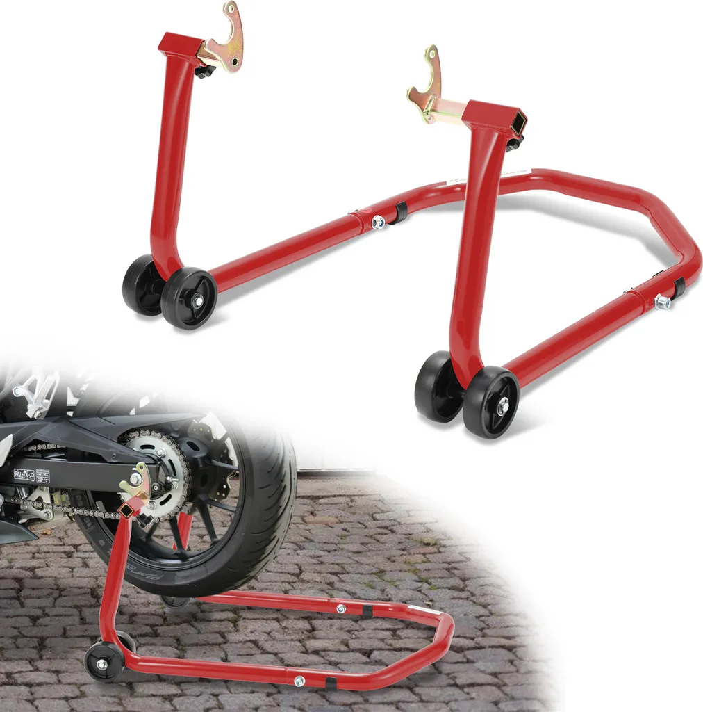 Cavalletto Alzamoto Posteriore Professionale 300kg Rosso U-Type