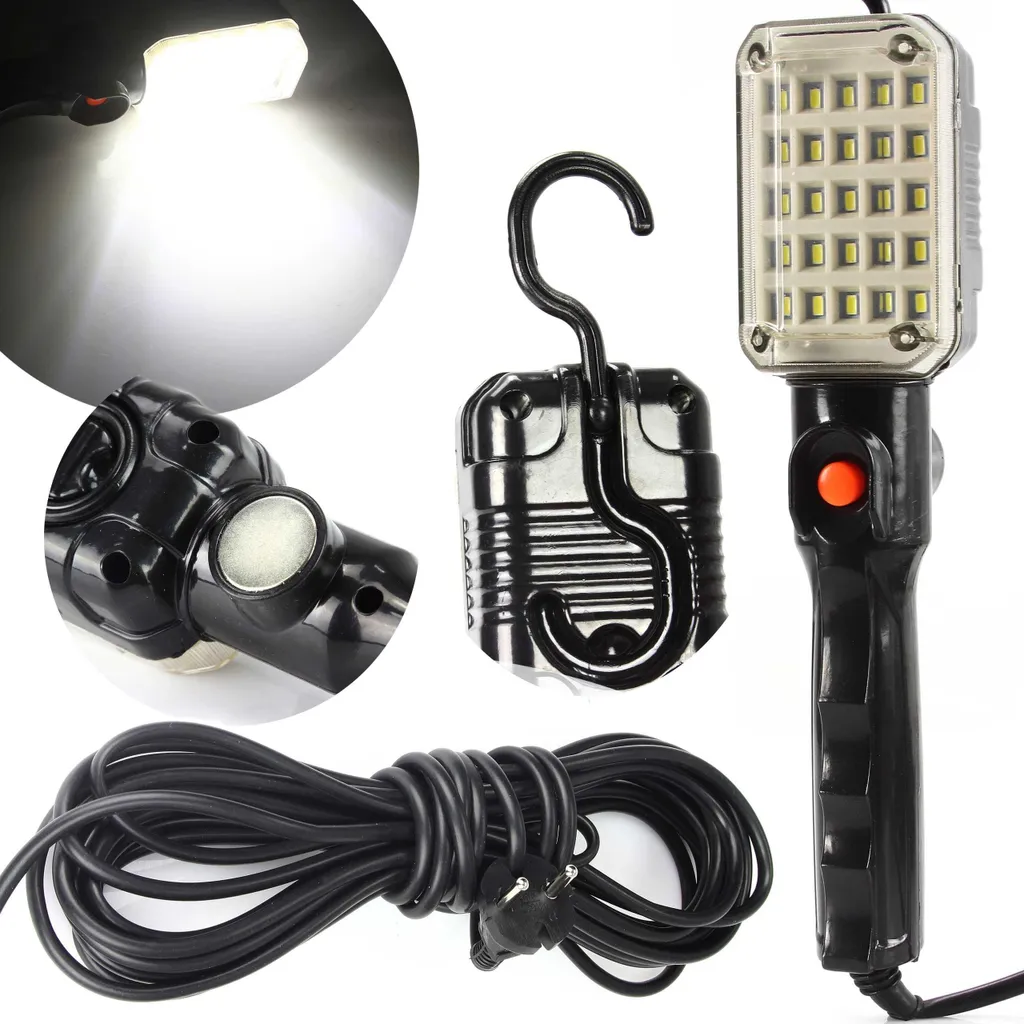 MAR-POL Lampe de travail 25 LED 230V avec Aimant et Crochet M82735