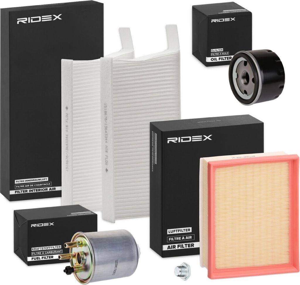 RIDEX Filterset Inspektionspaket Filtersatz für RENAULT LAGUNA III Grandtour (KT0/1) LAGUNA III (BT0/1) LAGUNA Coupe (DT0/1)