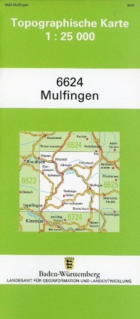 Topographische Karte Baden-Württemberg Mulfingen