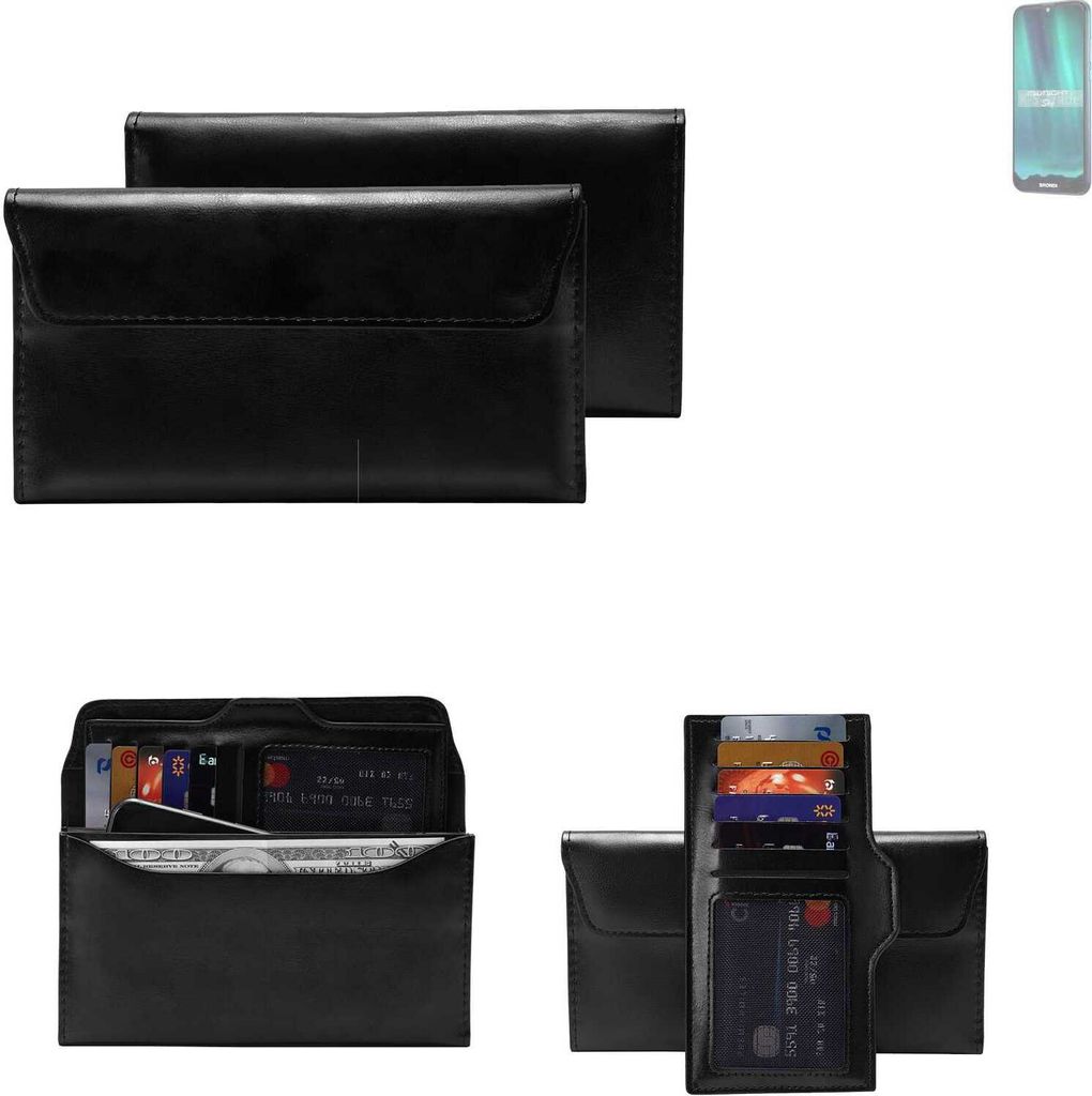 K-S-Trade Handy Hülle kompatibel mit Brondi Midnight Sky Schutz Hülle Tasche Schutz Case Handytasche Kunstleder schwarz, 1x