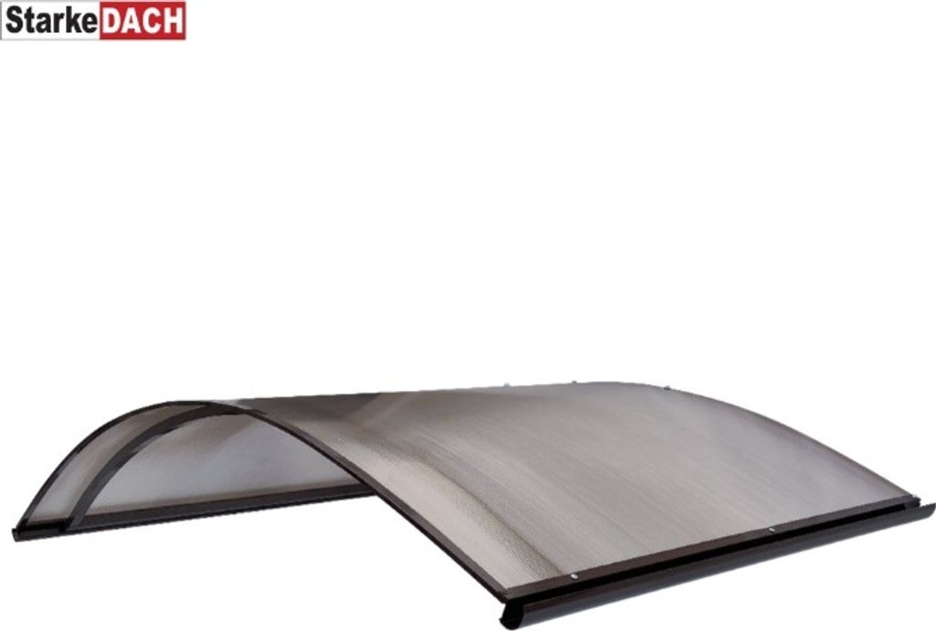 Vordach aus aluminium STARKEDACH R-160, braun, 160x100x35cm; mit 6mm polycarbonat beschichtung