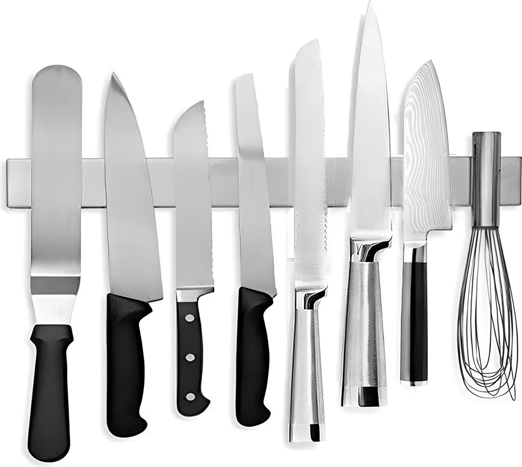 Magnetstreifen für japanische Messer, 45 cm, Edelstahl, selbstklebend, kein Bohren erforderlich